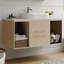 39.3" Contemporary Wall - Mounted Vanity With Oval Ceramic Top Mount Sink, Open Shelf, And Floating Design For Small Bathrooms Modern Bathroom Featuring An Soft Close Drawers, Facade