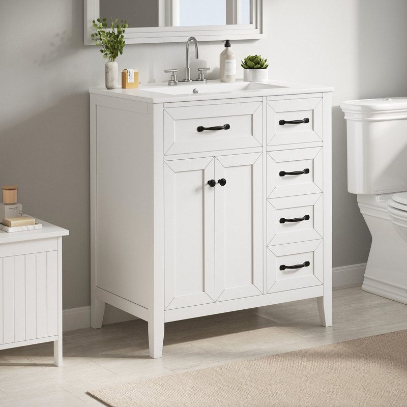 Alma 30'' Single Bathroom Vanity With Ceramic Top