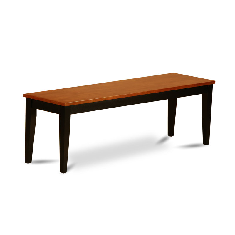 Nicoli Dining Table Bench with Wooden Seat, Black & Cherry, Black and Cherry