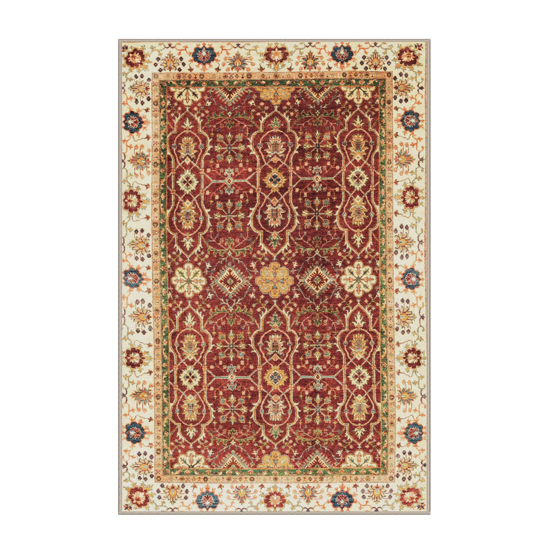 Tapis décoratif multicolore à motif abstrait, Rectangle 6 pi x 9 pi