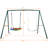 440lbs 2 Seat Swing Set with Belt and Saucer Swing