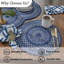  Ensemble de 6 napperons tressés Bluestone