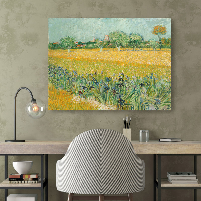 Field With Irises Near Arles by Vincent Van Gogh - Wrapped Canvas Print, 60cm H x 80cm W x 4cm D