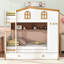 Wooden Bunk Bed with Trundle, Shelves and Guardrails-1097142384