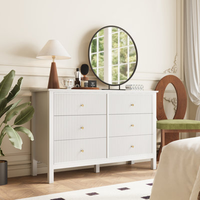 Modern Fluted 6 Drawer Dresser