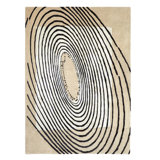 Hand Tufted Geometric Area Rug in Black