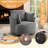 37.1'' Wide Corduroy Swivel Barrel Chair With 2 Armrest Pillows-727181023-718926430