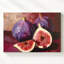 «Ripe Fig Cluster», peinture à l'huile sur toile avec fond texturé bourgogne-1483263130