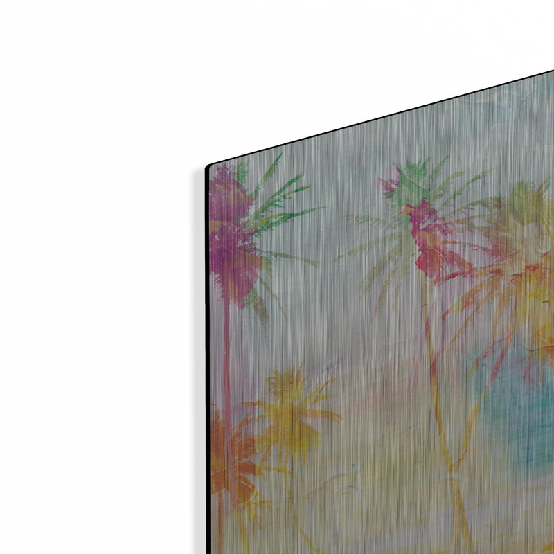 «Bright Summer Palms» par Bluebird Barn, art mural en métal, H 16 po x l 12 po