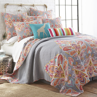 Tivoli Grey Twin Quilt Set