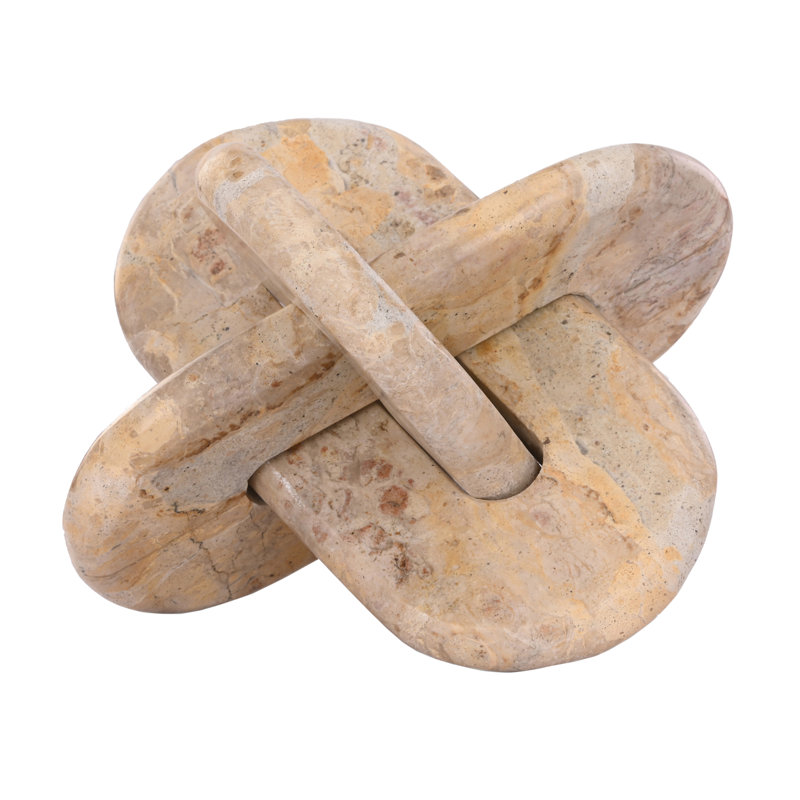 Sagebrook Home 9X9" Rounded Marble Knot, Ivory/Beige