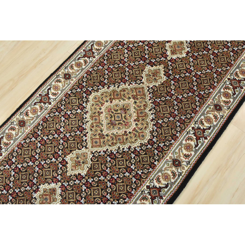 Neille One-of-a-Kind Runner 2'8" X 9'9" New Age Runner Wool Area Rug in Black/White/Brown
