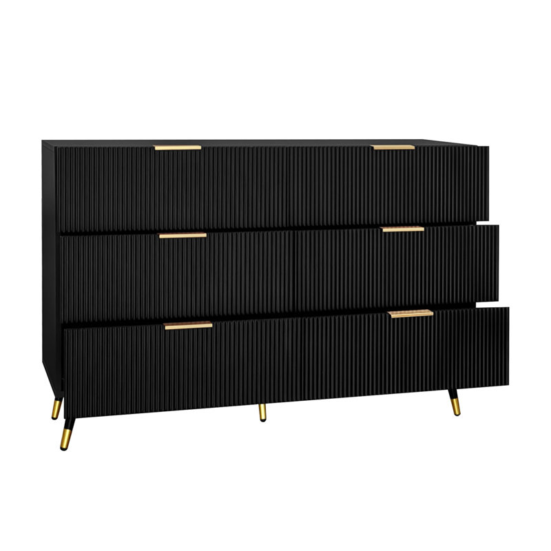 Chest Od Drawers Sideboard With 6 Drawers, Black