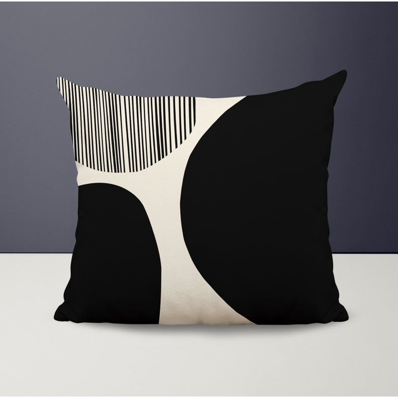 Jeté carré / extérieur en polyester Chamu, L 17 po x H 17 po, Noir