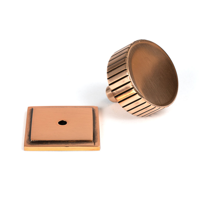40mm Square Knob, Polished Bronze