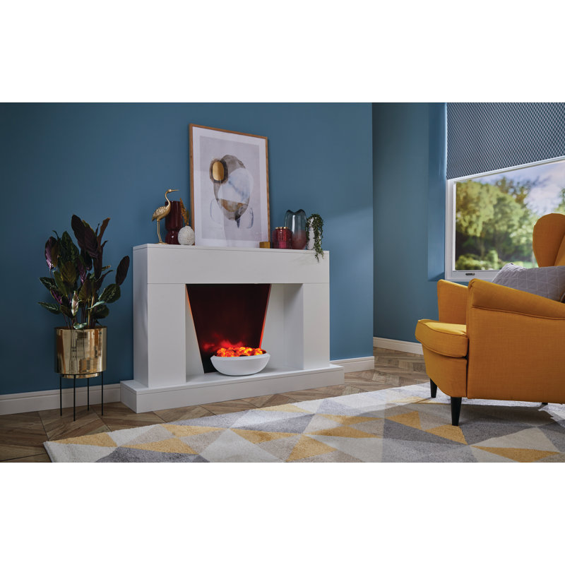 Kimberley Suncrest 130cm W White Electric Fireplace