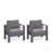 All-Weather 4-Piece Modern Metal Patio Furniture Set,  5-Seat Conversation Sofa With Thick Gray Cushions & Gray Frame And Coffee Table-230216517