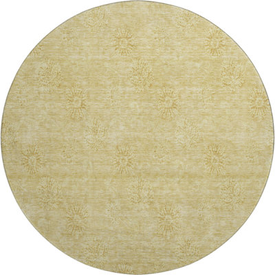 Premium Machine Washable Prisco Gold Rug