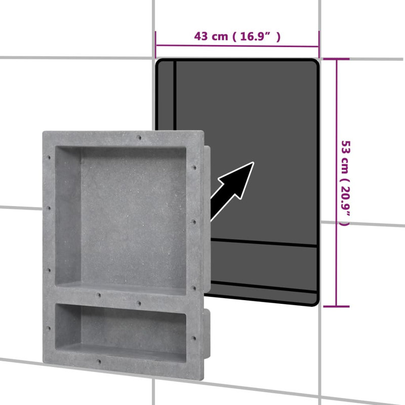 Matt Gray SMC Shower Niche with 2 Compartments
