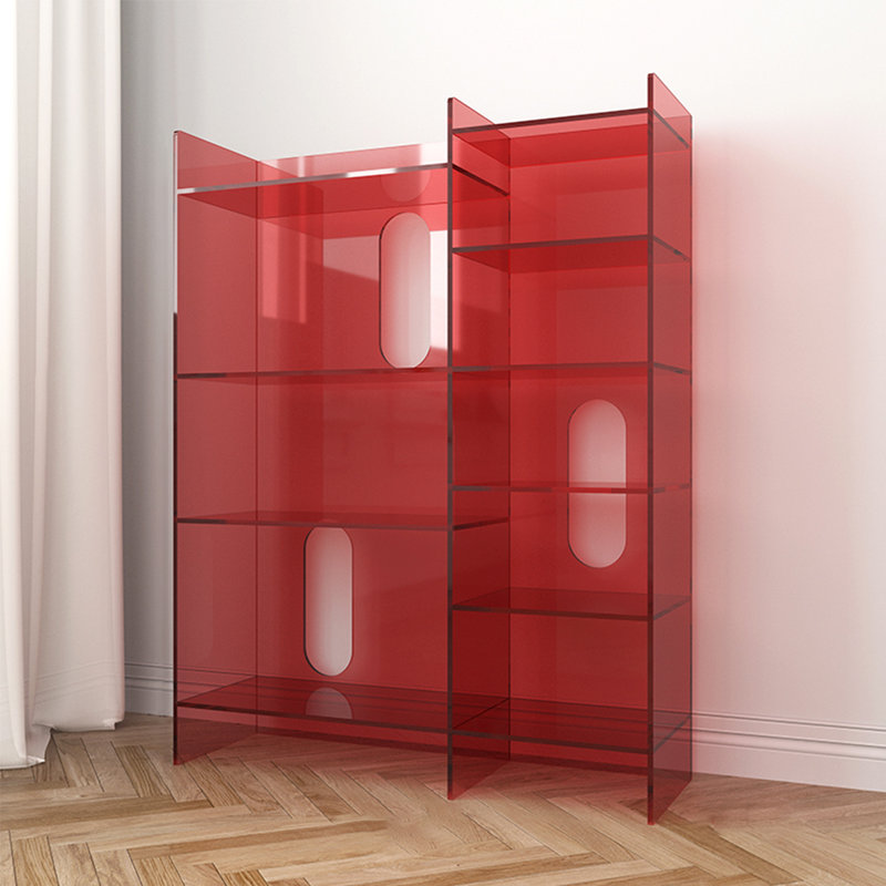 Vitrine en acrylique de style nordique, Rouge