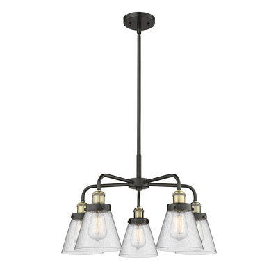 Cone 5 Light Stem Hung Chandelier