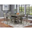 Transitional Style 2Pc Counter Height Chair Fabric Upholstered Seat Wire Brushed Slat Back