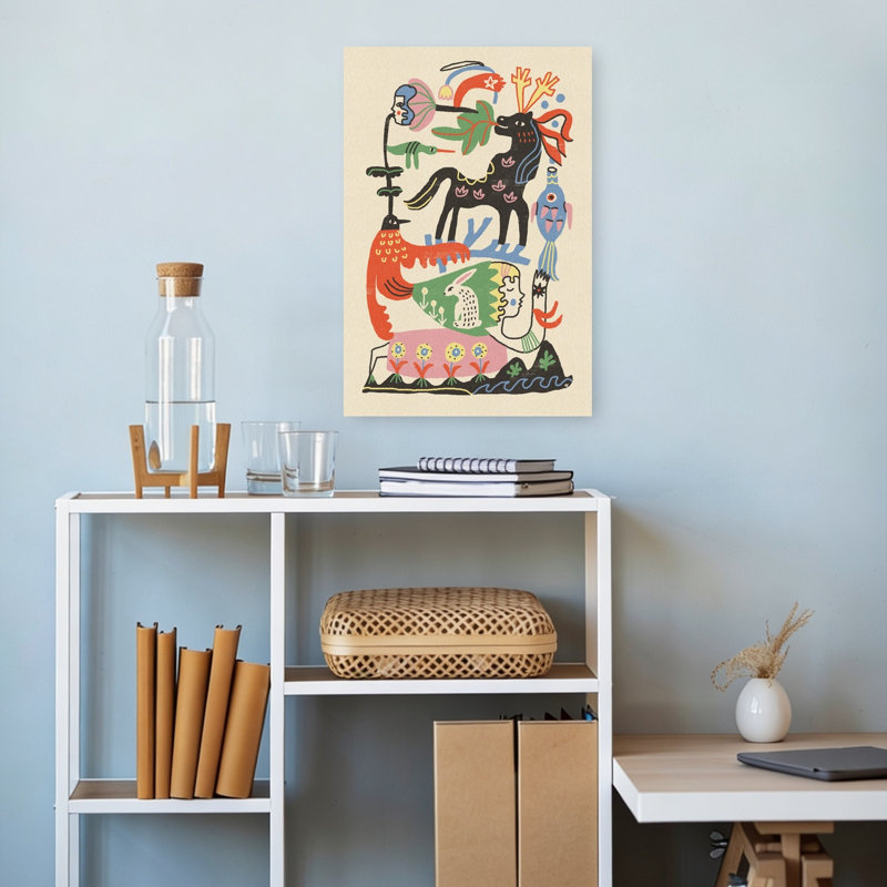 Impression d'art mural enchanté «Folk Art», 18" H x 12" W
