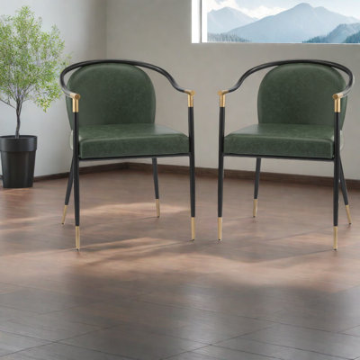 Comfort Padded Dining Chairs, Pu Metal Frame, Modern Style For Kitchen
