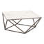 Table basse blanche et bronze antique
