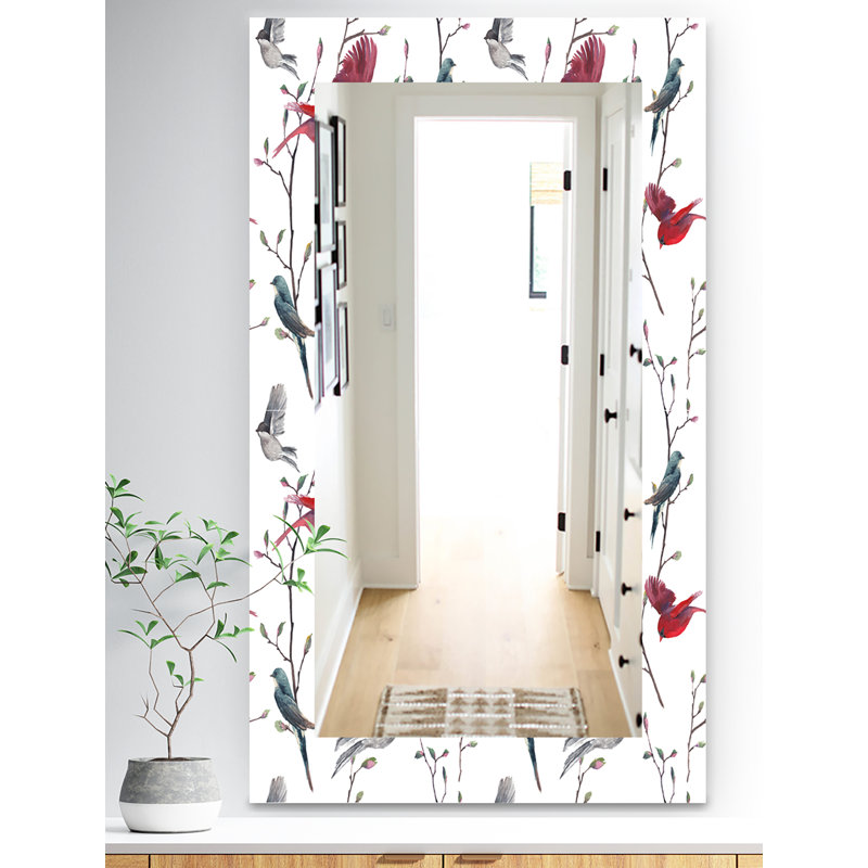Miroir de salle de bain/meuble-lavabo oiseaux campagne, H 39,4 po x l 29,5 po