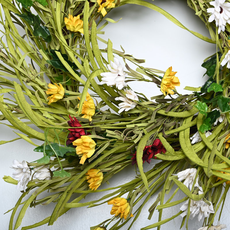 Couronne de porte Daisy Weeds Grapevine 26 po