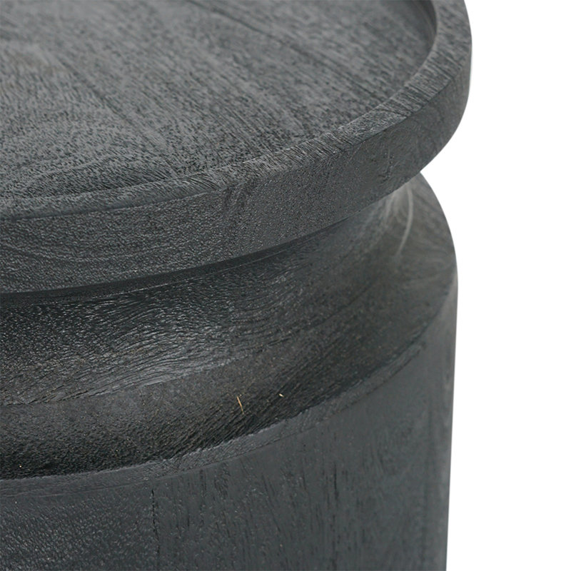 Table d'appoint cylindrique en bois noir