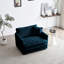 Fauteuil en chenille bleu Comfy Living-869167542