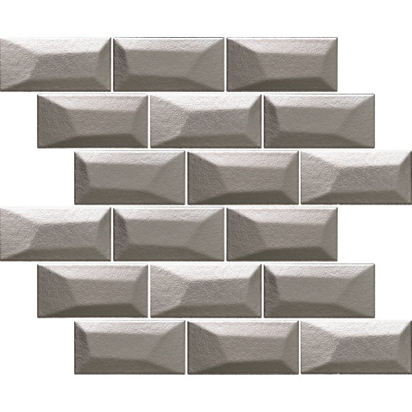 Geo Aluminum 12" x 15" Porcelain Mosaic Tile
