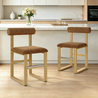 Brayden Upholstered Bar & Counter Stool with Wooden Sled Base