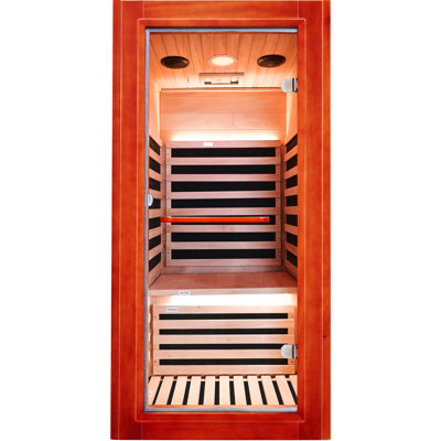 Infrared Sauna Room Indoor Saunas Home Canadian Hemlock 900w Dry Saunas Single Person Spa 32.28*28.35*61.42inch
