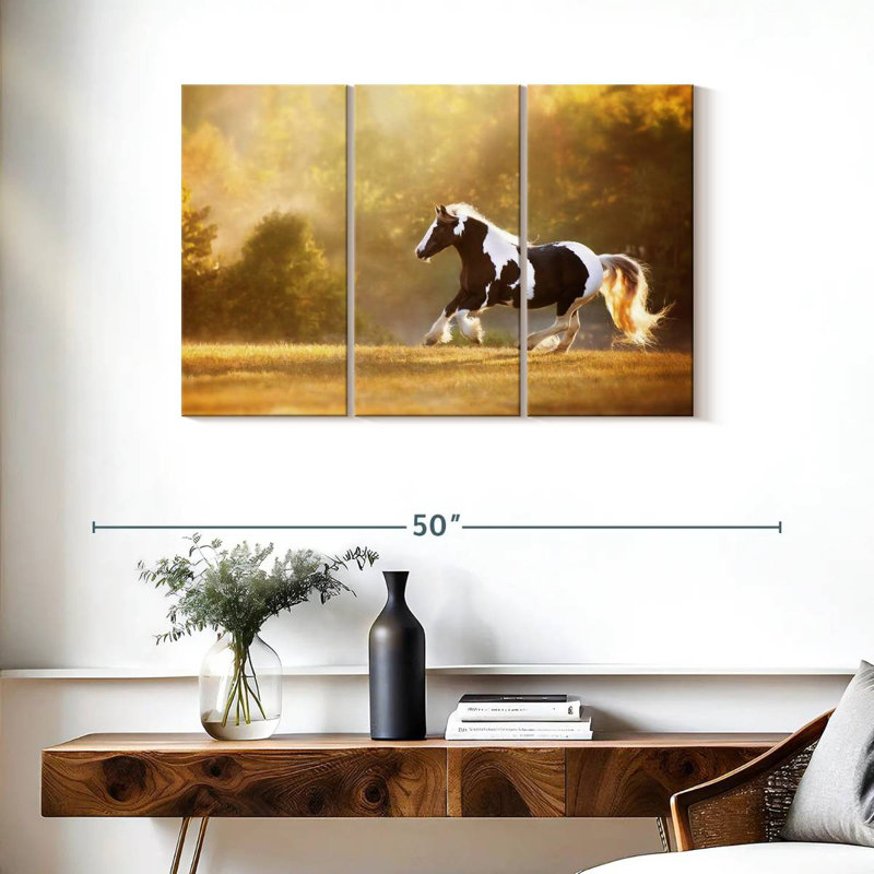 Brampt Golden Lit Horse II, 24" H x 38" W
