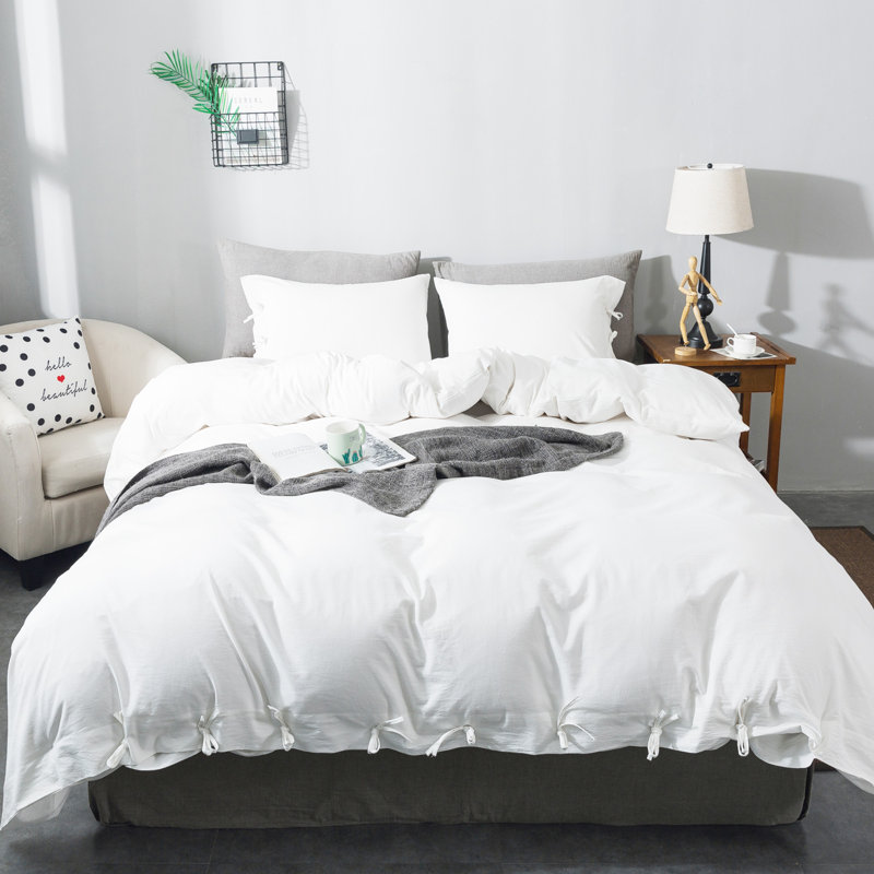 Duvet Cover, King Duvet Cover + 2 Shams, Light Gray