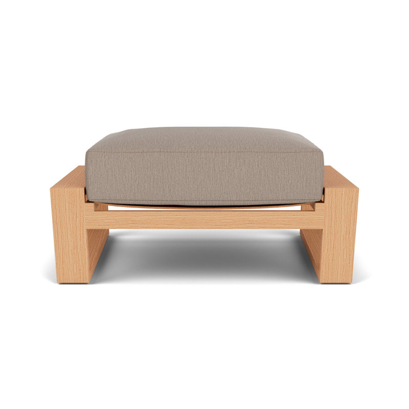 Pursuit Rectangle Outdoor Ottoman Patio Ottoman, Remy Pebble