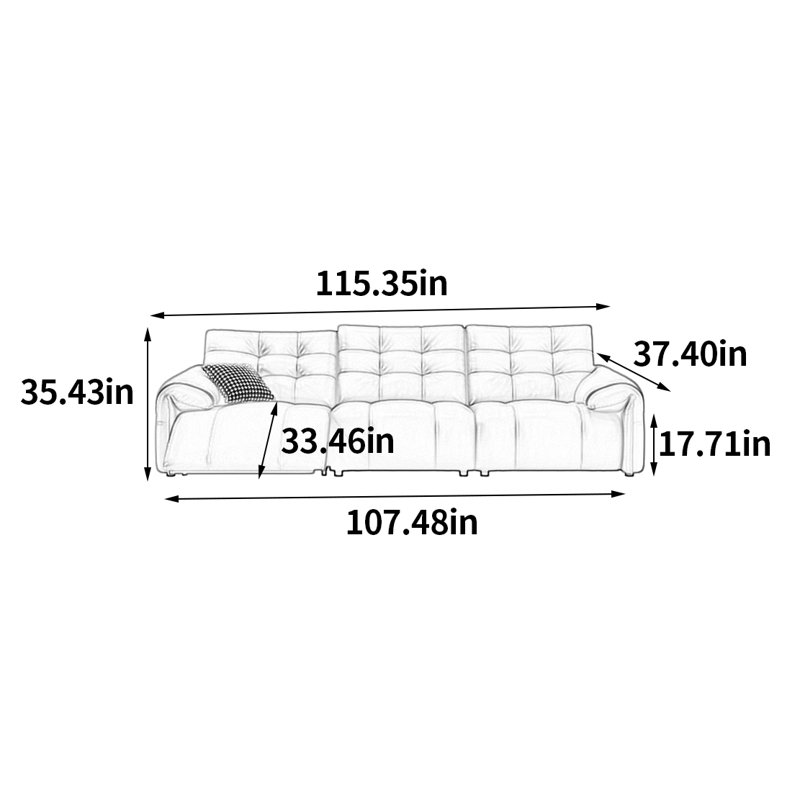 Soud, 35.43" H x 115.35" W x 37.4" D