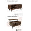 Ensemble de meubles de salon 2 pièces Mid-Century - Table basse avec rangement et console télé à lattes