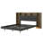 Floating Queen Bed Frame With LED Light And Bookcase