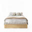 Structure de lit, structure de lit plateforme moderne en bois cannelé, conception à profil bas sans tête de lit, plateforme de matelas encastrée, support de lattes en bois silencieux pour la chambre à coucher-1258881585-1258881588