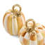 Chocolate Check And Stripe Petite Pumpkins, Set Of 2-1306750756