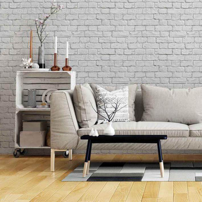 17 Stories White Brick Wall Peel & Stick Wallpaper - Wayfair Canada