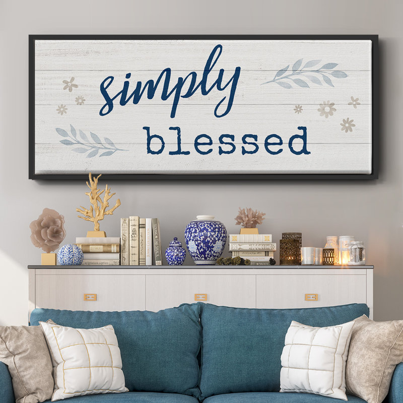 Simply Blessed- Framed Canvas, 24" H x 60" W