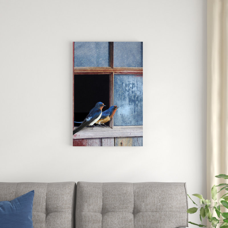 " Barn Swallows Window " Painting Print, 30" H x 20" W x 1.25" D