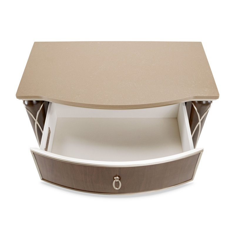 Villa Cherie Nightstand, Hazelnut/Beige