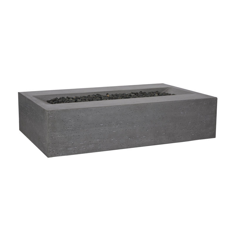 Milenia Concrete Propane/Natural Gas Fire Pit Table, Natural Gas, Light Gray