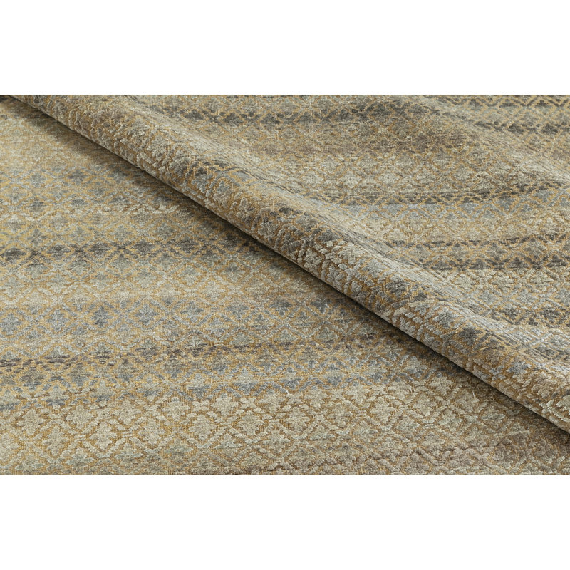 High-Quality Hand-Knotted Multi And Brown Area Rug, Rectangle 10' x 14'